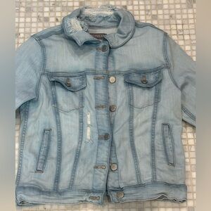 JUST USA Hadid Blue Distressed Denim Jacket